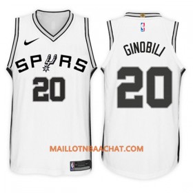 Maillot NBA San Antonio Spurs Manu Ginobili 20 Nike 2017-18 Blanc Swingman - Homme